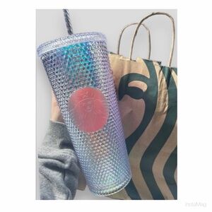 NEW Starbucks 2023 Iridescent Unicorn Studded Bling Tumbler Venti Cold Cup 24oz